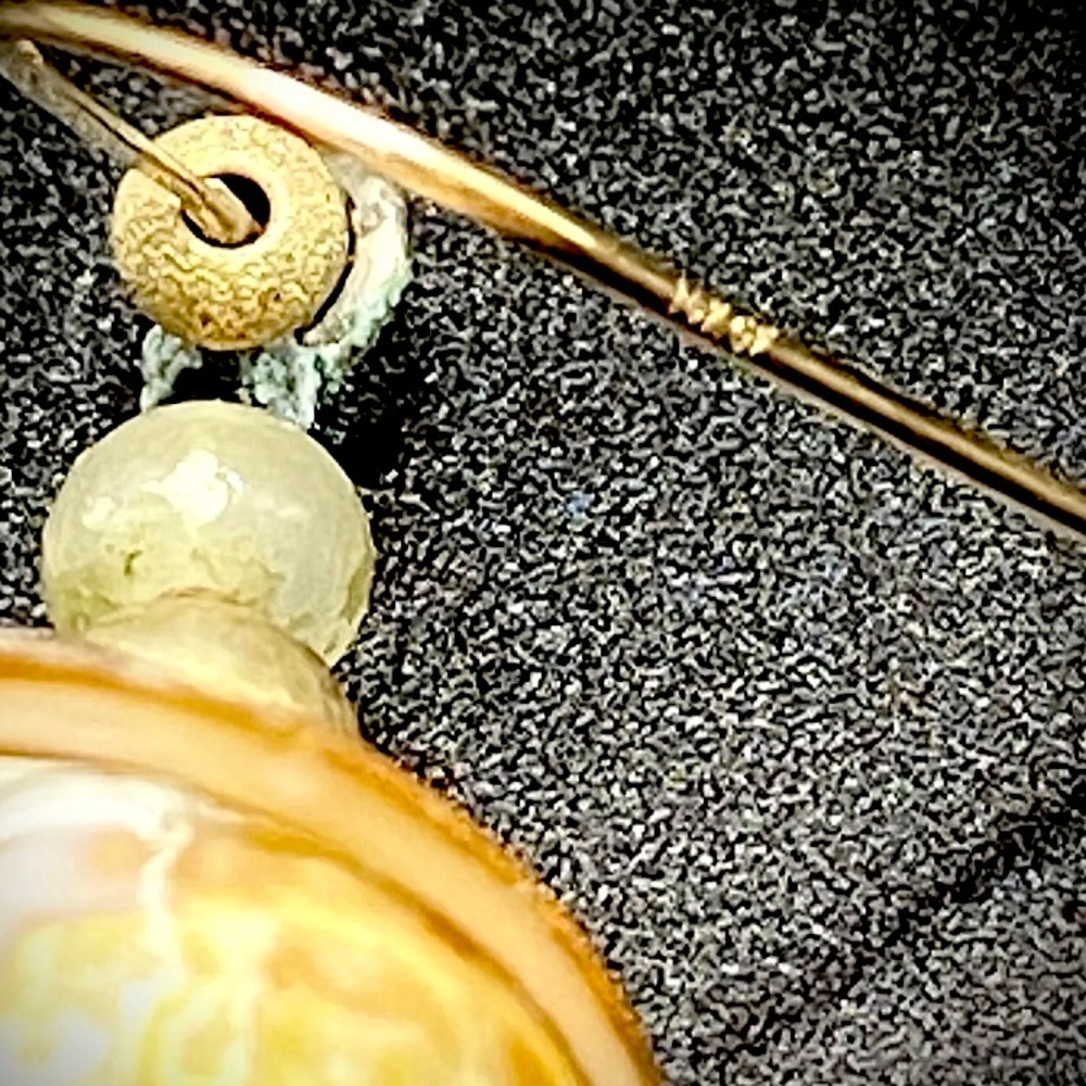 Shell Earrings 14k Gold Dangle Hooks Seashell Oce… - image 6